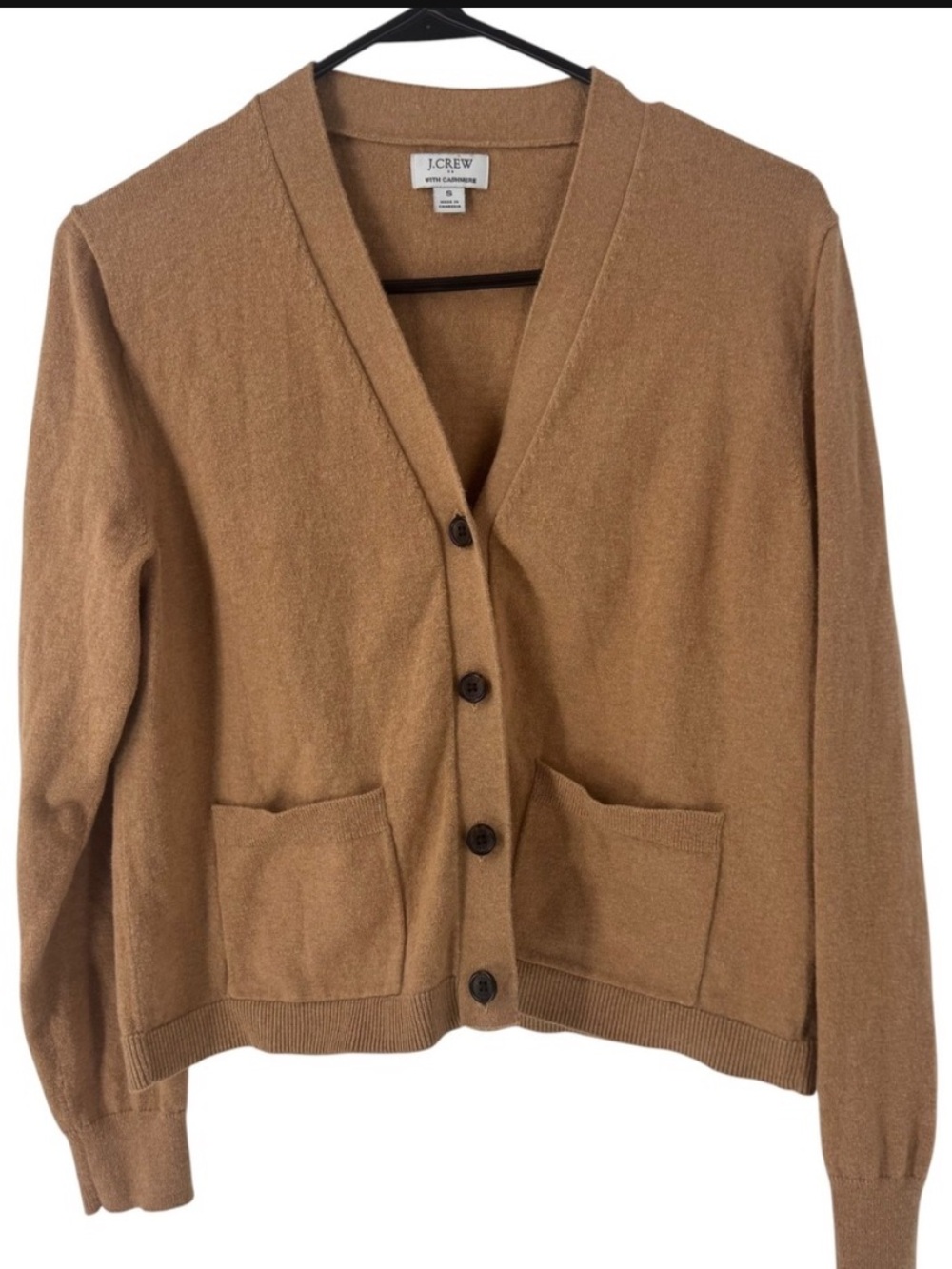 J. Crew Factory Camel Brown Button Cardigan